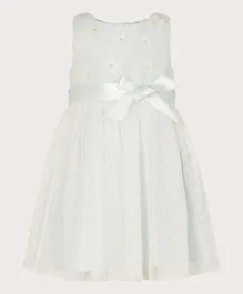 Monsoon Children Daisy Polka Dot Dress - White