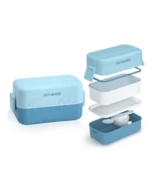 Eazy Kids Double Decker Tic-Tac-Toe Lunch Box Blue - 1200ml