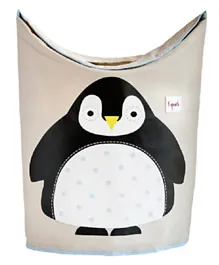 3 Sprouts Laundry Hamper Penguin - Black & White