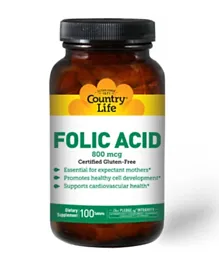 Country Life Folic Acid 800 mcg Tablets - 100 Pieces