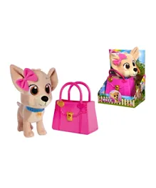 Simba ChiChi Love Best Friends Forever Plush Dog In Hot Pink Vinyl Handbag - 20 cm