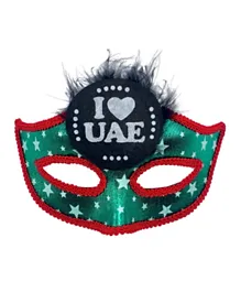 Party Magic I Love UAE Eye Mask With Feather - Assorted