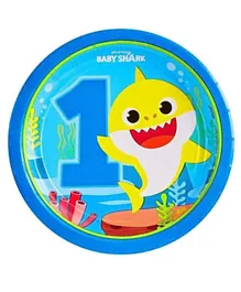 Party Centre Baby Shark Round Paper Plates - 8 Pieces