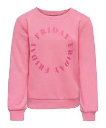 Only Kids Friday Printed Sweatshirt - Pink
