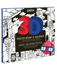 OMY Large Coloring Poster 3D Video Game - Multicolor