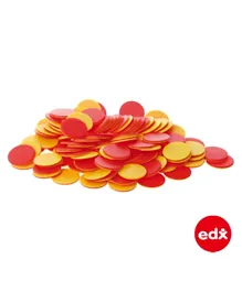 حواجز عد دوي الألوان من إي دي إكس إيدوكيشن - أحمر وأصفر - 200 قطعة