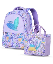 نوهوو - حقيبة المدرسة للأطفال مع مجموعة حقيبة يد بتصميم حورية البحر - 16 إنش