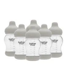 Brother Max PP Anti Colic Feeding Bottle Pack of 6 Grey - 240mL Each
