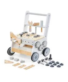 Little Angel Baby Wooden Push Walker With Activity Toys - 35 Pieces