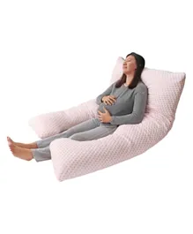 Moon Full Body Pregnancy Pillow with Washable Cotton Cover - Pink