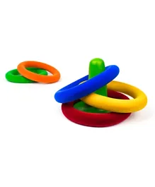 Rubbabu Soft Baby Educational Toy Ring Toss Set Multicolour - 18cm