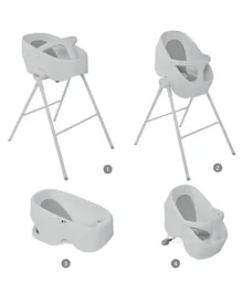Chicco Bubble Nest High Chair, Convertible & Foldable for Small Bathrooms, 0m-1yr, Anti-Slip, 11Kg Max - Grey