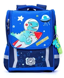 Eazy Kids Dino in Space School Bag Blue - 14.5 Inches