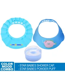 Star Babies 2 Pieces Shower Cap & Powder Puff - Blue