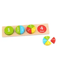 TOOKY TOY Wooden Block Round Pegs Puzzle - 11 Pieces
