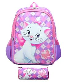 Disney Marie Me Tirst Backpack   Pencil Case Violet White - 16 inches
