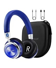 Prohear Bendable Bluetooth 5.0 Wireless Active Noise Cancelling Headphones With Case And Aux - Blue