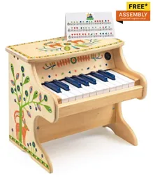 Djeco Wooden Animambo Electronic Piano - Multicolor