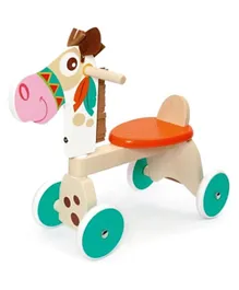 Scratch Europe Wooden  4-Wheel Indian Pony Walker - Multicolor
