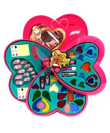 Barbie Pink Heart with 4 Deck Cosmetic Case - Pack of 7 Items