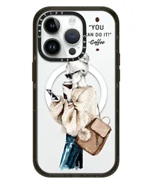 Casetify iPhone 14 Pro Impact Case with Magsafe - Girl and Coffee