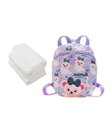 Star Babies School Bag With Disposable Towel 3 Pieces Lavender - 10 Inches
