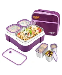 Snack Attack TM School Bento Lunch Box & Bag - Purple