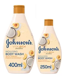 Johnson's Coconut Peach and yogurt Bodywash - 400ml + 250ml Free