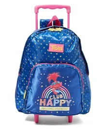 Universal Trolls Themed Trolley Bag With Front Pocket Blue - 13 inches
