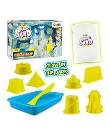 Craze Magic Sand Castle Box - Kneadable Play Sand with 7 Molds & Spatula, Stimulates Fine Motor Skills, 700g, Age 3+