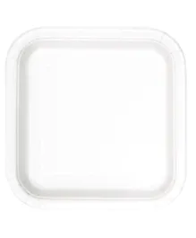Unique Bright White Square Plates Pack of 16 -7 Inches