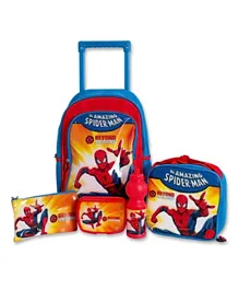 Marvel Spiderman Downtown Hero 5 In 1 Trolley Backpack Set - 16 Inches