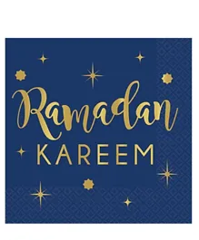 Party Centre Ramadan Kareem Hot Stamped Beverage Tissues - Pack of 16
