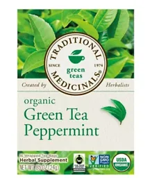 TRADITIONAL MEDS Green Tea Peppermint - 16 Tea Bags