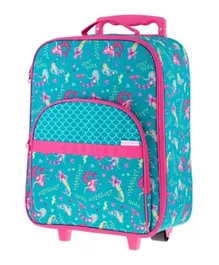 Stephen Joseph All Over Print Rolling Trolley Bag - Pink/Blue