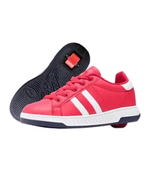Breezy Rollers 2 Stripes Lace Up Shoes With Wheels - Red