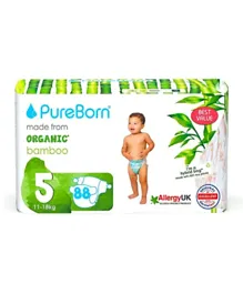 PureBorn Size 5 Pineapple Nappies - 88 Pieces