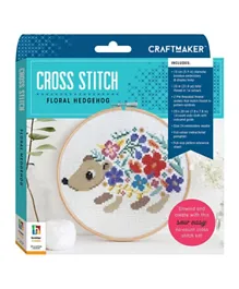 Hinkler Craft Maker Cross Stitch Kit - Floral Hedgehog