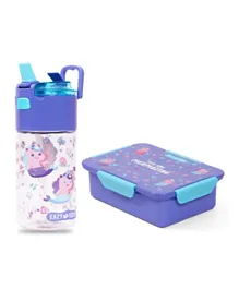 Eazy Kids Lunch Box & Tritan Water Bottle 450mL + Snack Box Shark 850mL - Purple