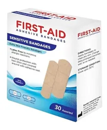 First Aid Sensitive Bandages - 30 Pieces