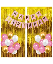 Party Propz 63 Pcs Birthday Balloons Combo for Kids Or Birthday Decoration Items for Girls - Multicolour