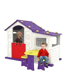 Myts  Indoor Playhouse with Activity Area with Side Table & Chair - Purple