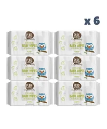 Pure Beginnings Biodegradable Organic Baby Wipes With Organic Aloe 192 Pieces Per Pack - Pack Of 6