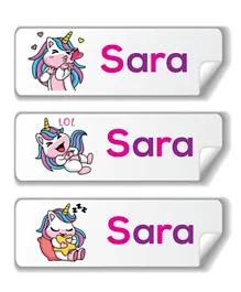 Twinkle Hands Personalized Waterproof Labels The Coolest Unicorn - 30 Pieces