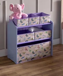 HomeBox Flutterby Candice Butterfly Fabric Storage Rack With 6 Bins - Purple