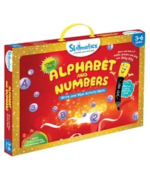Skillmatics Alphabet and Numbers Combo Product Write & Wipe Activity Mats - Red