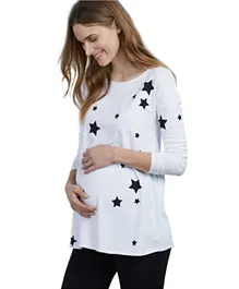 Mums & Bumps - Isabella Oliver Three Fourth Sleeves Maternity Top - White