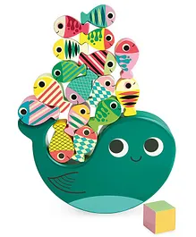 Vilac Wooden Whale Equilibrist Game Green - 18 Pieces
