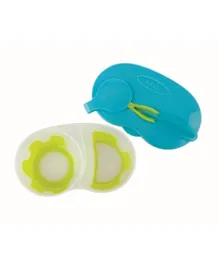 Prince Lionheart 2 Compartment Snack Pack with Soft-tip Spoon - Aqualicious