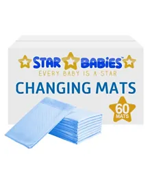 Star Babies Disposable Changing Mats Blue - Pack of 60